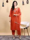 Bs 150 Blend Cotton With Embroidery Work Kurti With Bottom Dupatta Wholesale Online